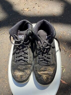 Nike Black and Gold High-Top Sneakers